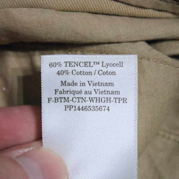 Everlane High Waist Pleated Taper Ankle Pants Trousers Khaki Beige Women Size 2 - Picture 9 of 12